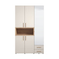 Armoire 3 porte(s) battante 3 tiroir(s) DONALD coloris Cashemire largeur 134.5 cm